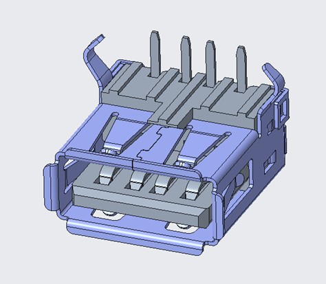 USB2.0 AF 90&deg;DIP型