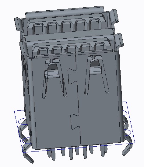 USB 30AF 双层180度弯脚插板