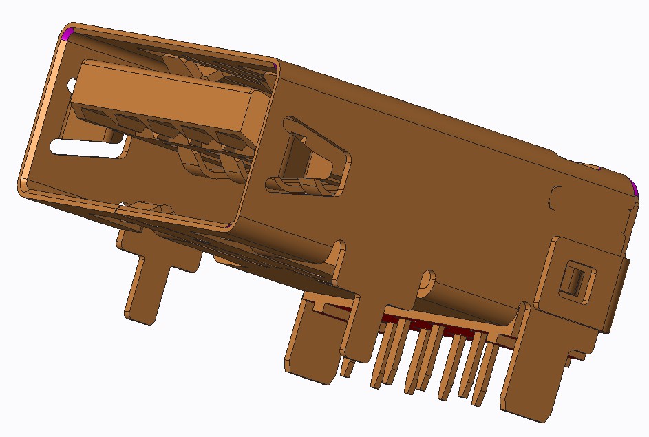 USB3.1 A TYPE RECEPTACLE RIGHT ANGLE DIP C/H=3.40mm