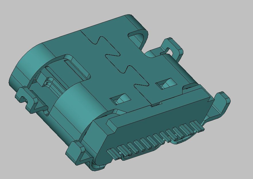 USB CF TYPE 16PIN (L=6.5mm)沉板深度1.60mm