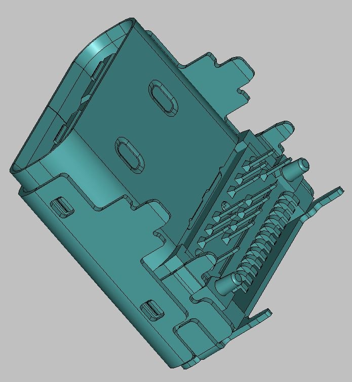 USB TYPE-C 24P RECEPTACLE TOP-MOUNT  CH=2.20mm/BH=3.88mm HYBRID TYPE