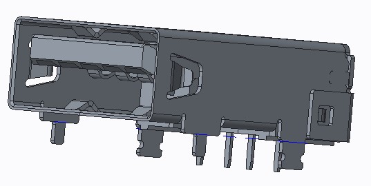 USB2.0 AF R/A DIP TYPE CH=3.4mm