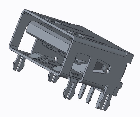 USB AF短体10.0 90度DIP 四脚无卷边(H=6.0MM)