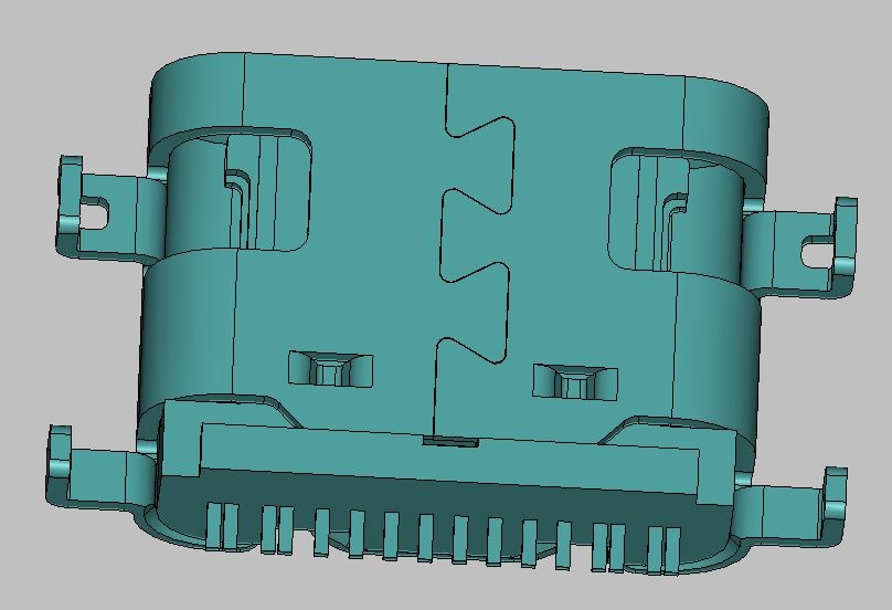 USB CF 16PIN (L=6.5)MID MOUNT CH=0.28