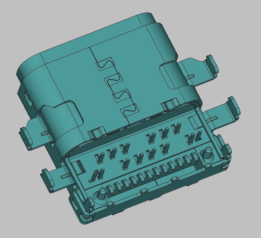 USB TYPE C 24PIN 沉板式 CH=0.30