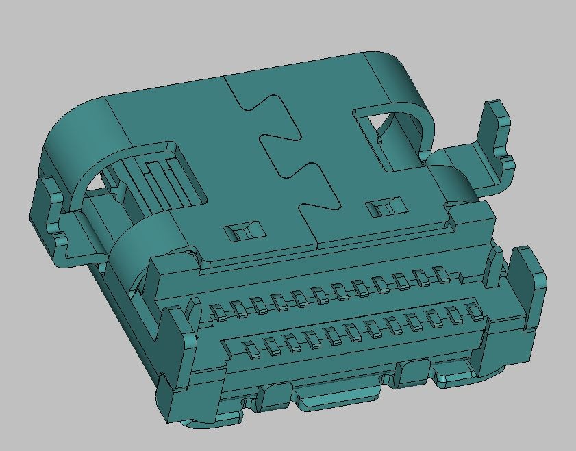 USB TYPE C 24PIN 沉板式(CH=0.77)
