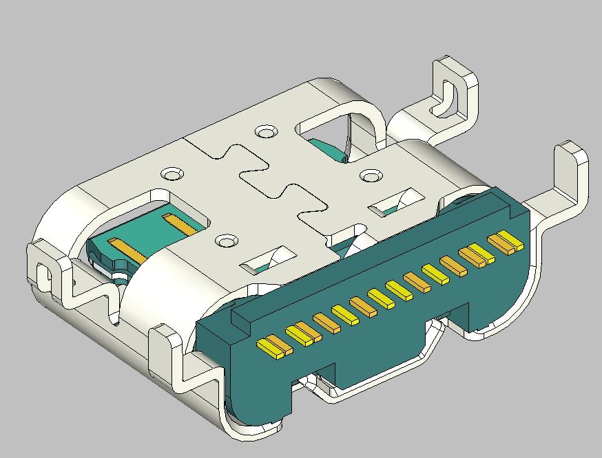USB CF 16PIN (L=6.5)MID MOUNT CH=1.04