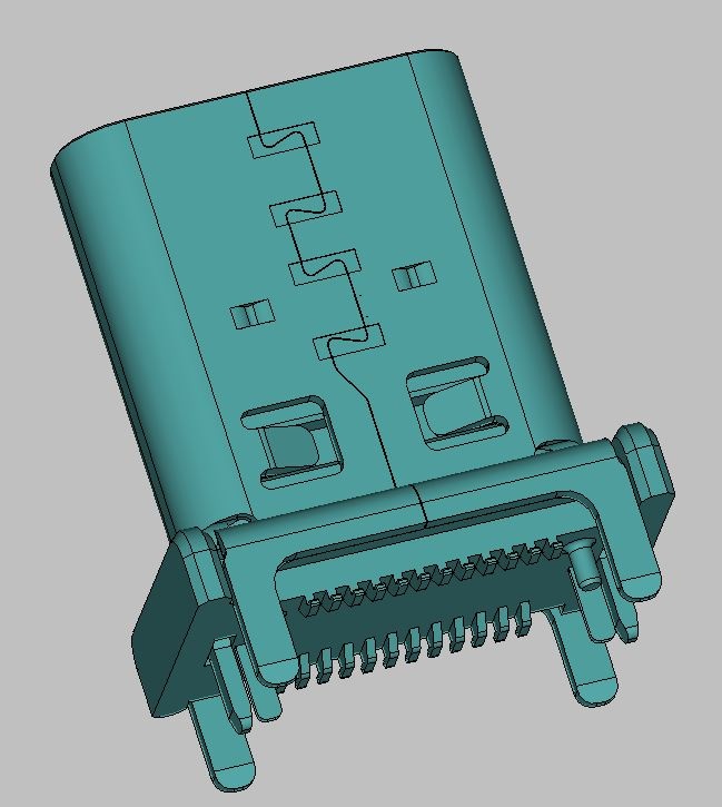 USB TYPE C FEMALE,VERTICAL TYPE H12.00mm BLACK,ROHS