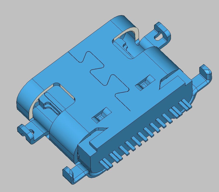 USB C F单排16P 6.5 沉板1.6 CONN.