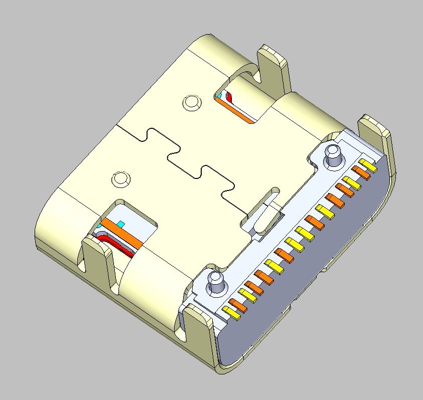 TYPE-C 16PIN板上高为3.26mm