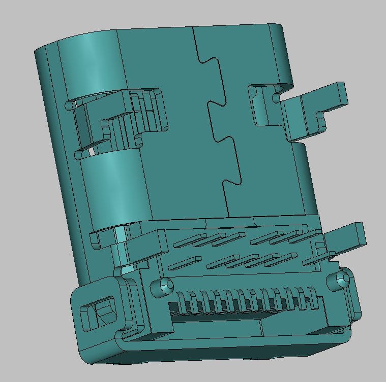 USB Type-C 母座 前插后贴