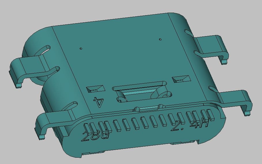 USB TYPE C 16PIN 沉板式 CH=-0.79