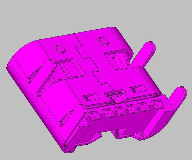 USB C F 6PIN脚长1.0 CONN