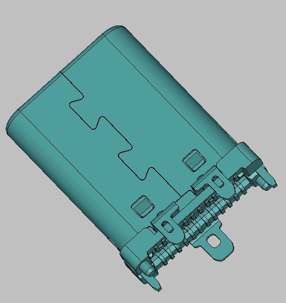 USB C M TYPE 直立式外壳3支脚