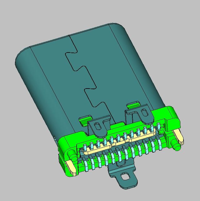 USB TYPE C PLUG 24 PIN立式