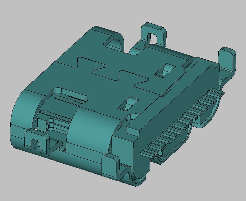 USB CF 16PIN (L=6.5) MID-MOUNT 1.30mm